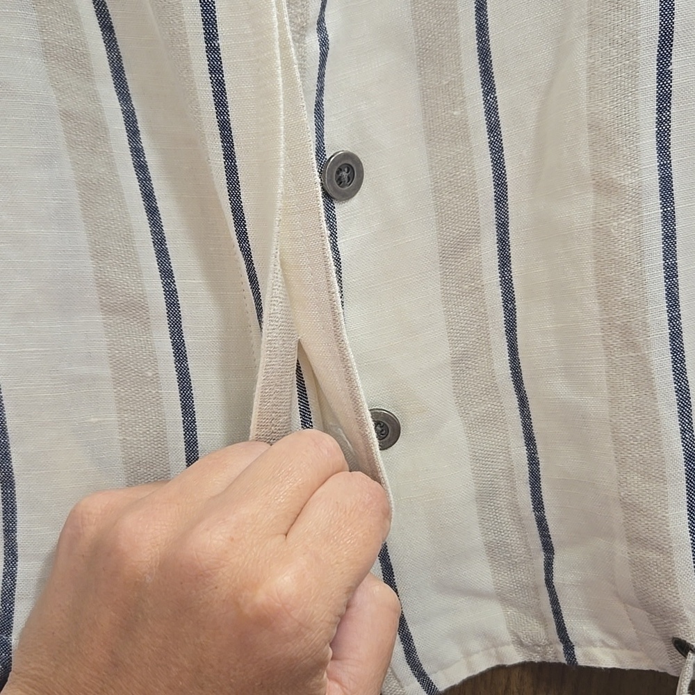 RAILS Rowen Coco Stripe Linen Blend Cargo Jacket-Size Medium - Picture 13 of 17